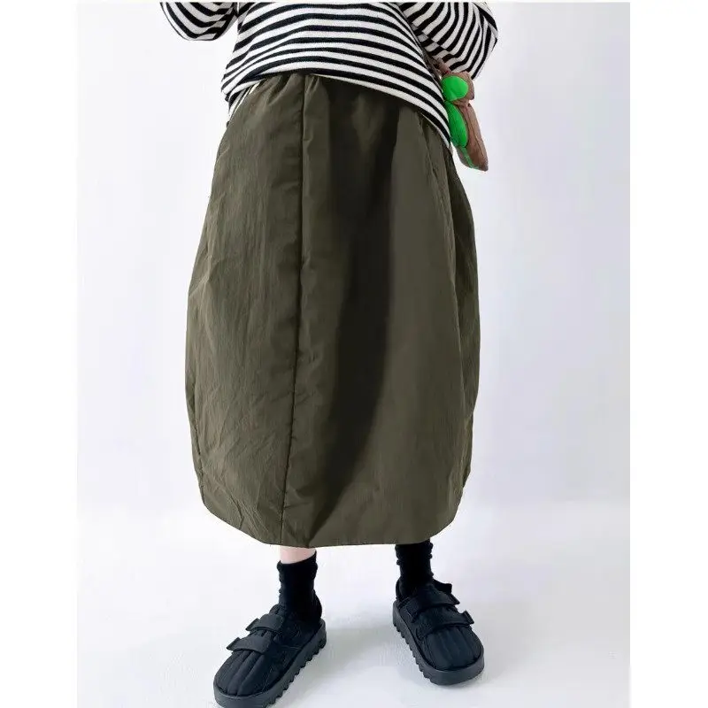 Lightweight Warm Skirt Women's Autumn And Winter Medium Length A-Line Cotton Padded Umbrella Skirt Mujer Faldas Z4605