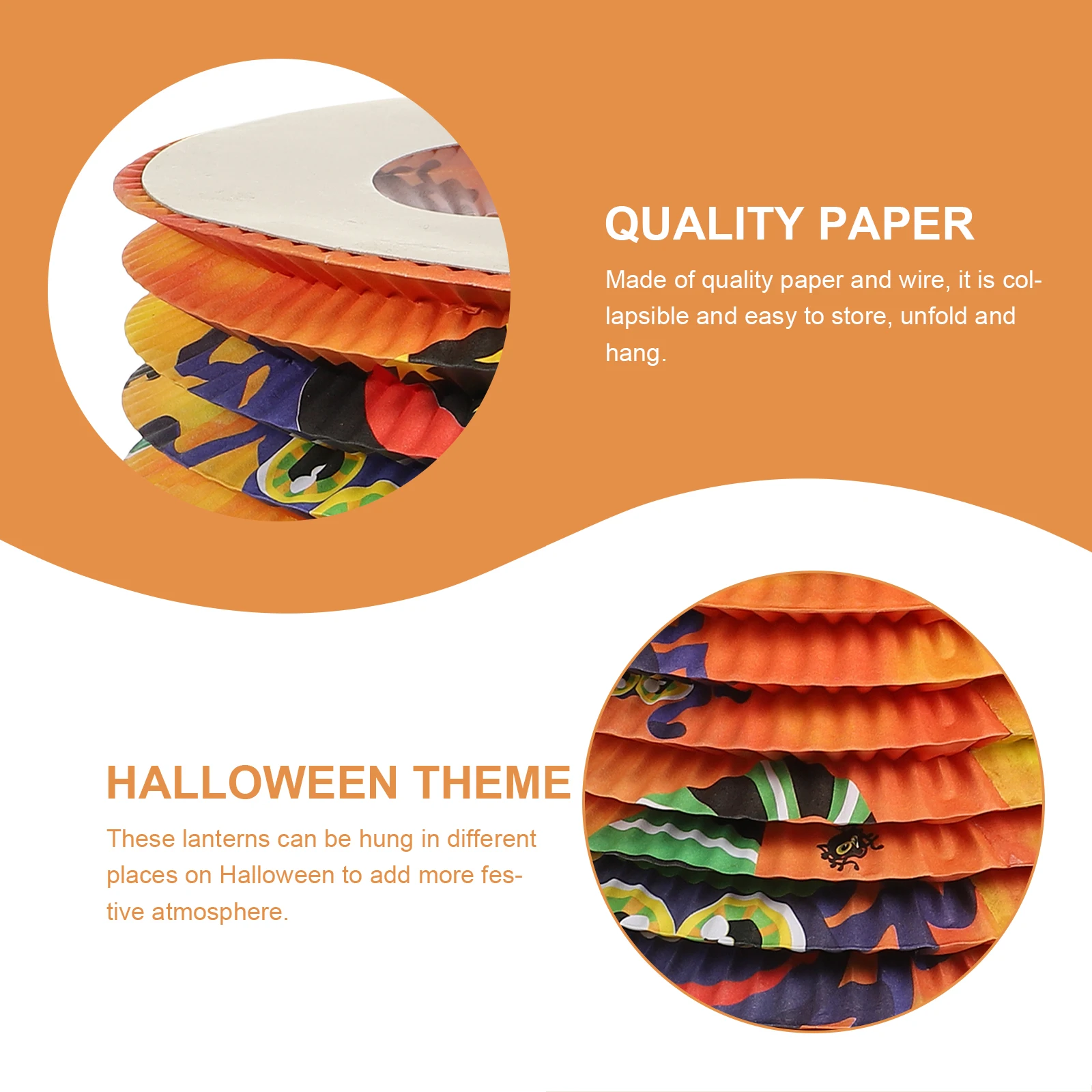 

6 Pcs Indoor Halloween Lantern Paper Party Lanterns Decorations Hanging Outdoor