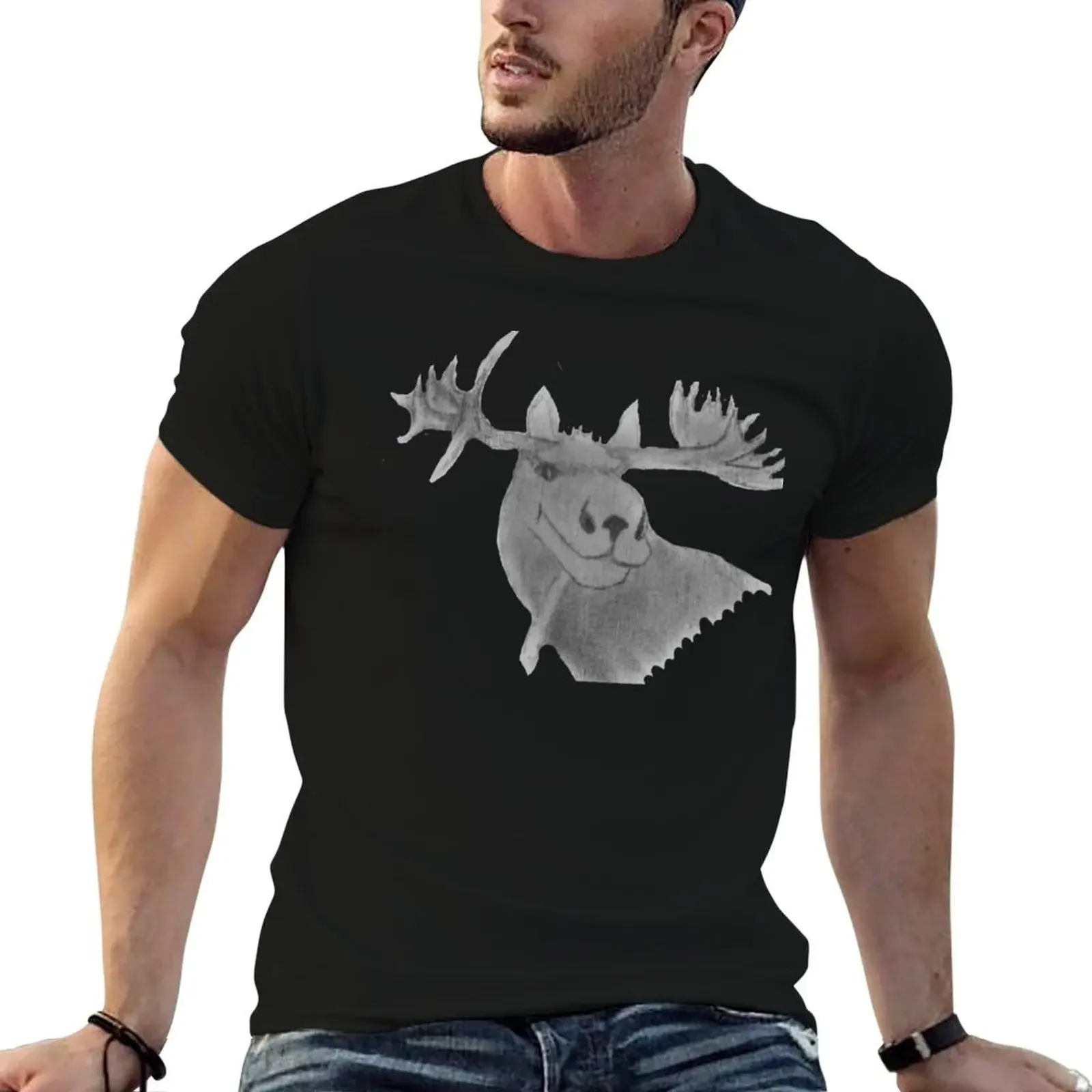 

Moose head T-Shirt sublime funny gifts man clothes football t shirt t shirt men 100℅ cotton