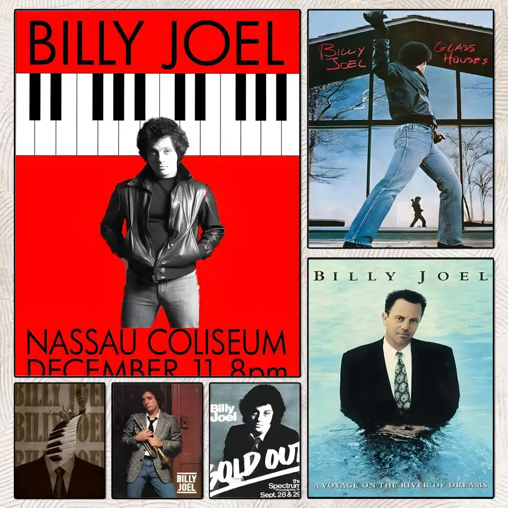 1pc Rock Band B-Billy Joel Poster Decorative Wall Art Stickers Mural For Home Living Room Hallway Decor Gift