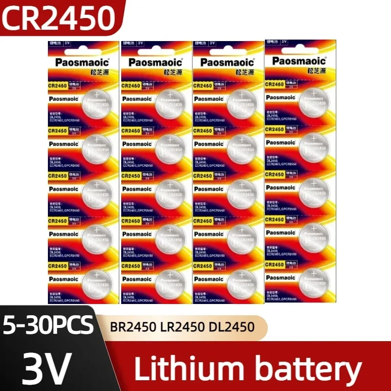 Batería de litio Original para llave de coche, dispositivo para reloj con control remoto, 5-100 piezas, CR2450, 3v, c2450, DL2450, BR2450, DL2450, LM2450, nuevo