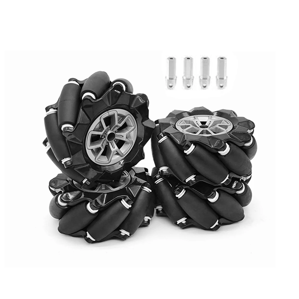 High Quality 20KG 4WD 97MM Mecanum Wheel Omni Tires with 4/6mm Couplings for ROS Robot Car Chassis DIY Toy Parts