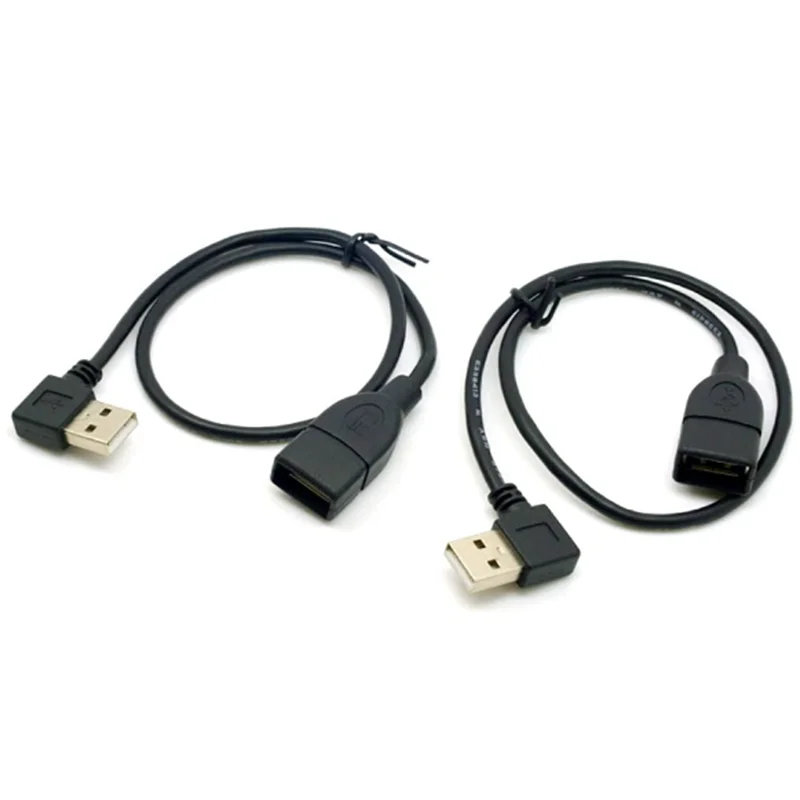 USB Extension Cable, USB 2.0 Type A Male to Female 90 Degree Angled Data Transfer Charging Extension Cable  0.3M 0.5M
