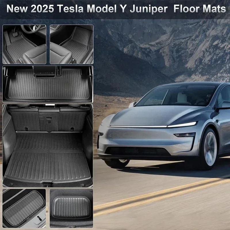 

Car Floor Mats Cargo Liner For Tesla Model 3 Highland 2024-2026 Waterproof Anti-slip Trunk Mat TPE Pads All Weather Floor Liners