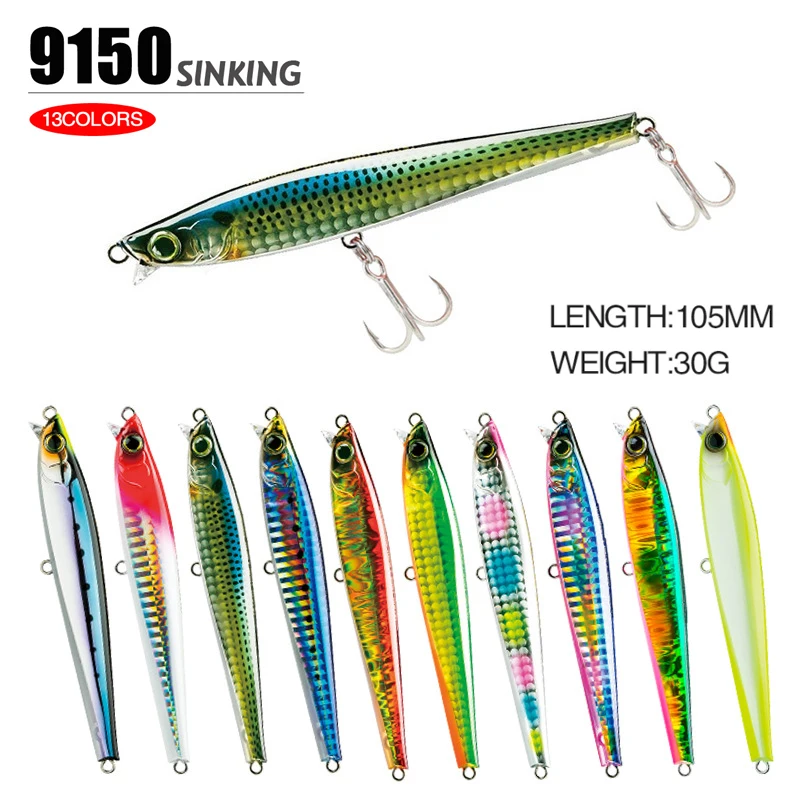 Minnow Slow Sinking Fishing Lures Professional Bait Fishing Accessories Bass Pike Carkbait Wobblers Swimbait 10.5cm 30g Jerkbait