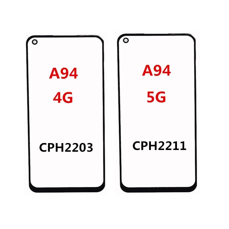 Front Screen + OCA For OPPO A91 A92 A93 A94 A95 2020 4G 5G Touch Panel LCD Display Out Glass Replace Repair Parts