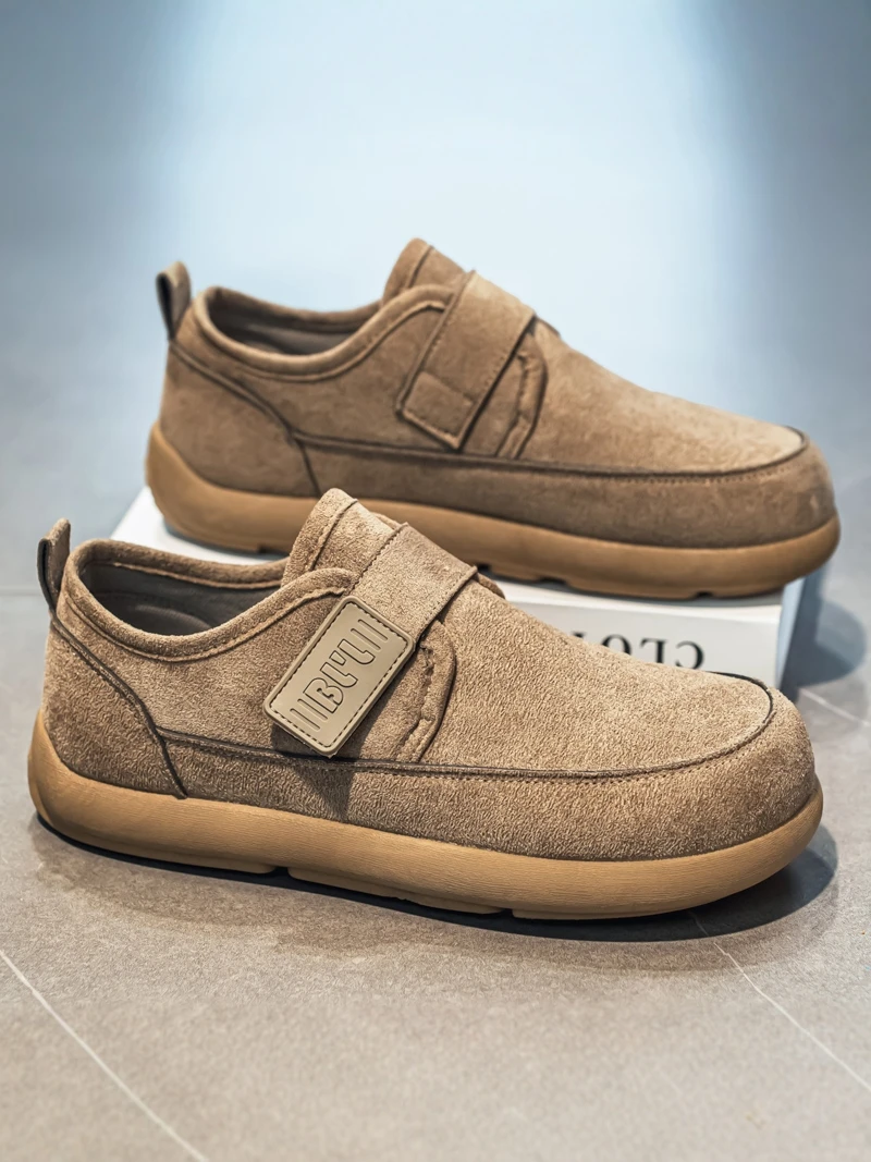 

Men's 2026 New Summer Casual Versatile Slip-On Work Shoes Soft Bottom Bread Trendy Shoes Leather Upgraded Stitching