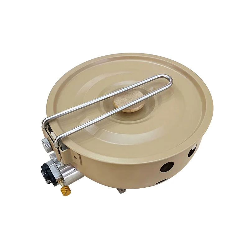 Portable Outdoor Cooking Gas Stove with Integrated Pot Portable Camping Picnic Cookware Kitchen Accessory