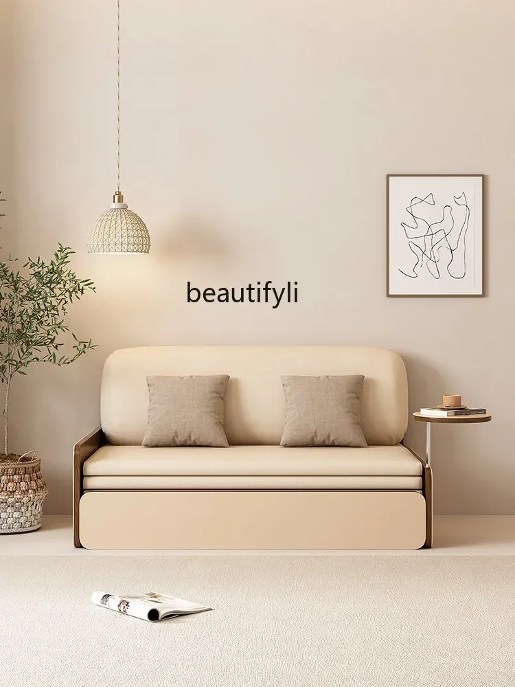 

new Nordic Double Sofa Bed Retractable Folding Bed Living Room Bedroom Dual-Use Multifunctional Fabric Lazy Sofa ss 8617