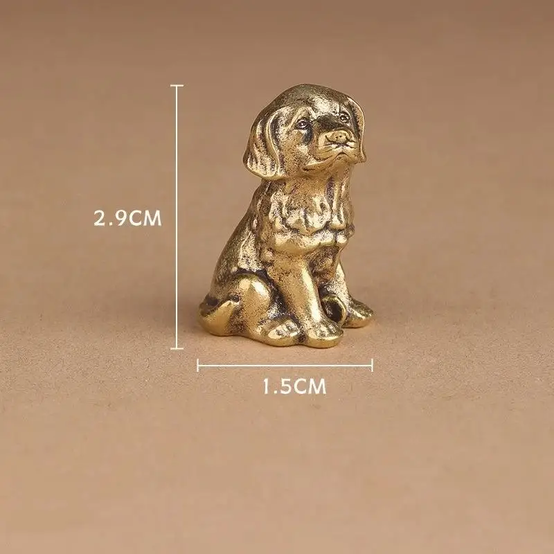 Antikes Kupferornament, reichlichmachender Messinghund, personalisiertes Retro-Sternzeichen-Hund-Ornament, Teetier, Tischdekoration – Detail 8