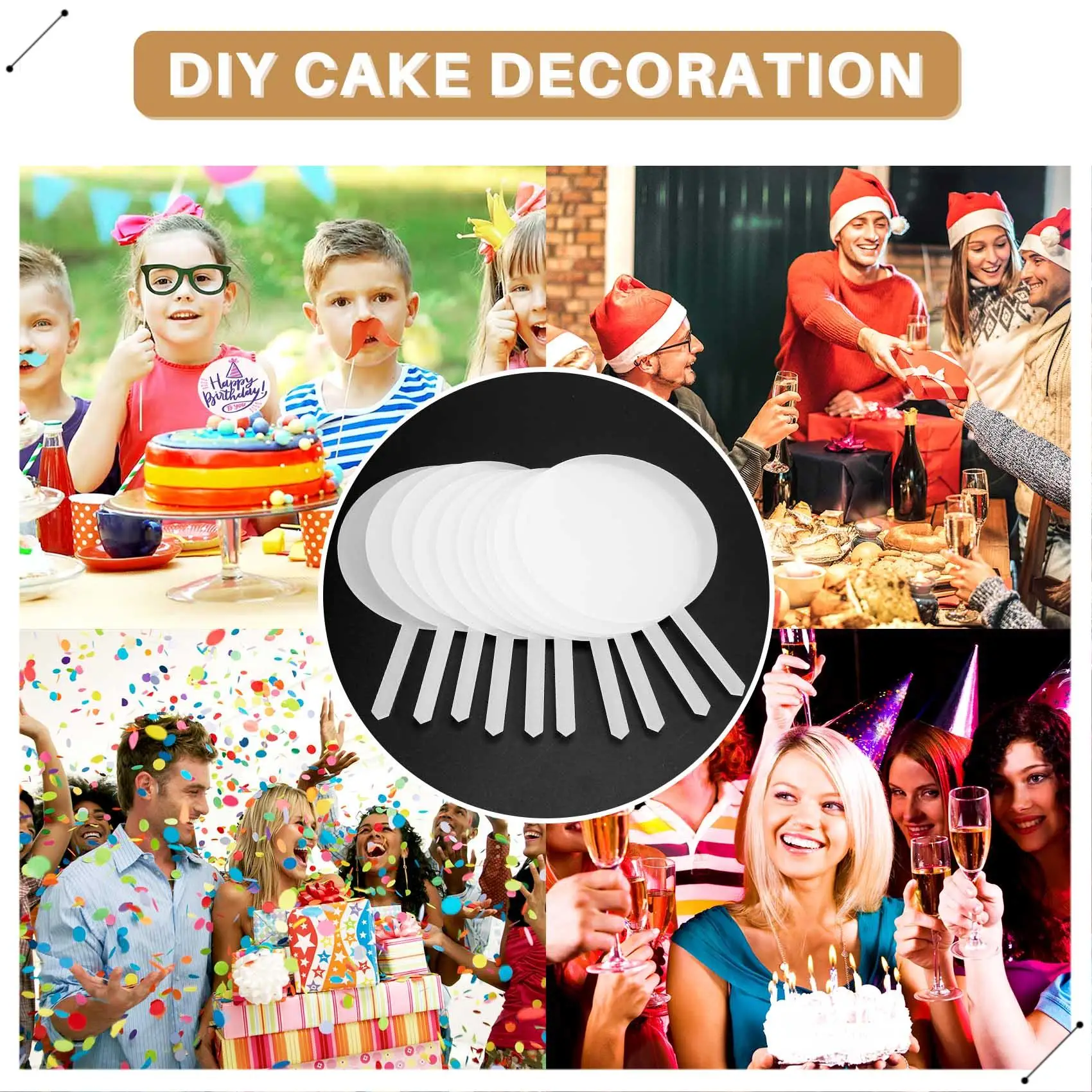 Round Acrylic Cake Toppers Clear Blank Circle DIY Cake Topper Blanks For Custom Wedding And Birthday Party Cake Decor