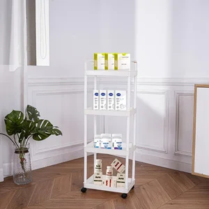 4-Tier Rolling Storage Cart with Wheels - Durable plastic clothing storage box for underwear, socks, and accessories, strong load capacity, perfect for bedroom, kitchen, and outdoor camping, bedroom storage box