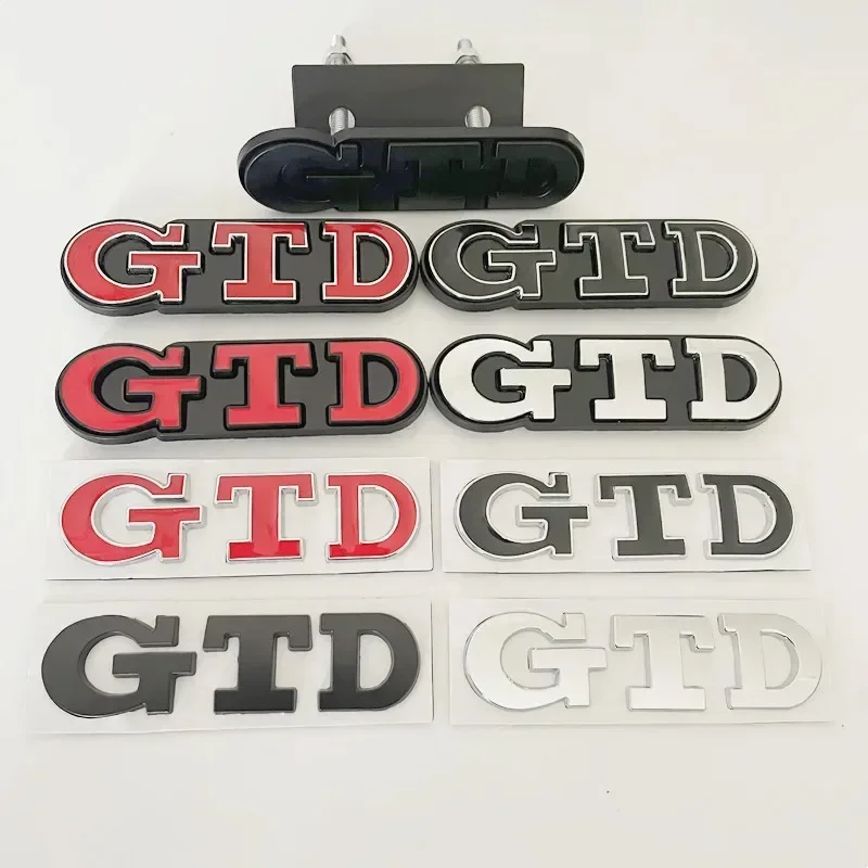 QA 3D Metal Front Grille GTD Logo Emblem Rear Trunk Badge Stickers For Volkswagen VW Golf 2 4 5 6 7 R MK2 MK3 MK4 Car Accessorie