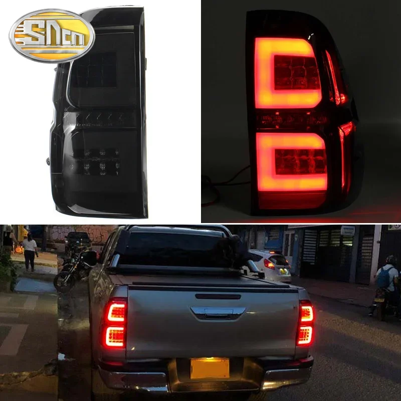 Car LED Taillight Tail Light For Toyota Hilux Revo 2015-2020 Rear Running Lamp + Brake Light + Reverse + Dynamic Turn Signal