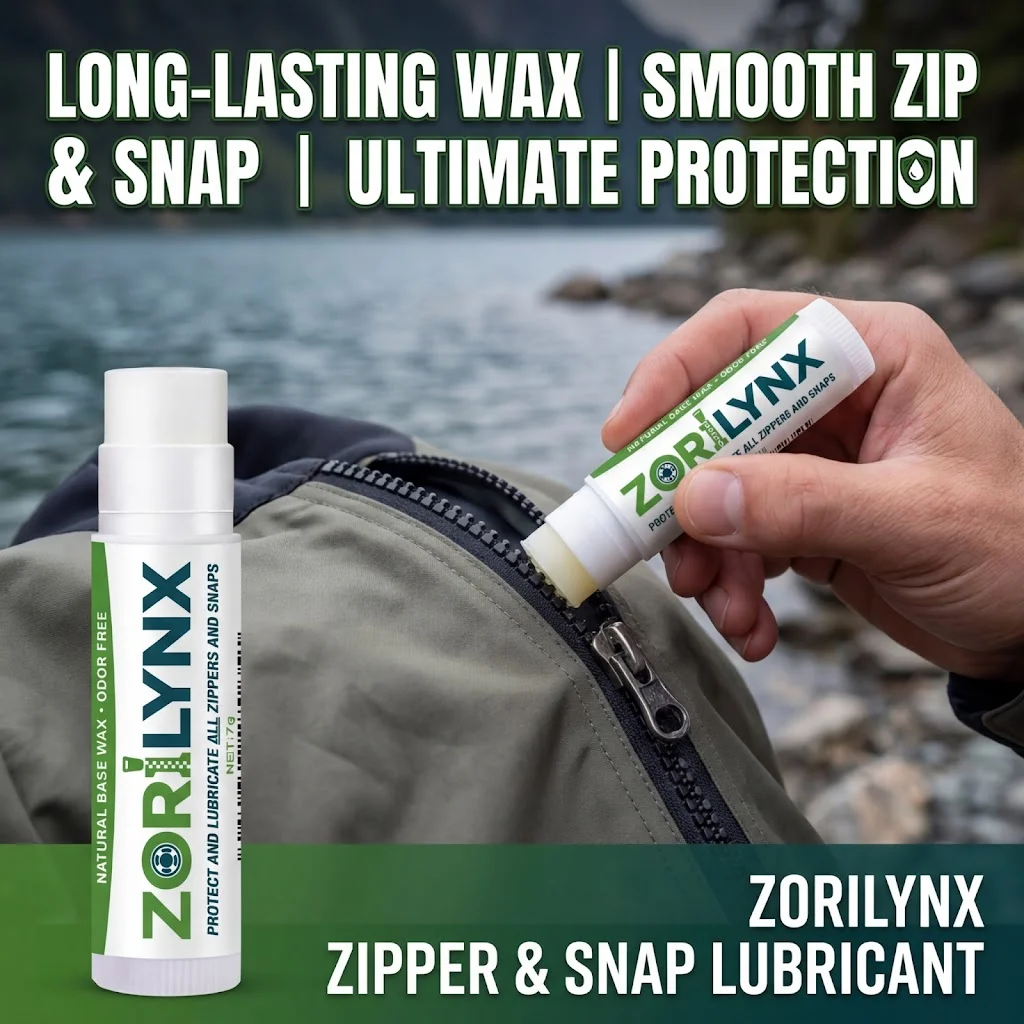 7g Zipper Lubricant Stick Natural Base Wax Odor Free for All Zippers and Snaps on Tents Jackets Bags Gear Maintenance ZORILYNX