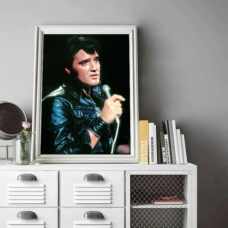 Rock Singer Elvis Presley Photos Vintage Portrait Posters Prints Canvas Painting Wall Art Picture for Club Bar Room Home Decor