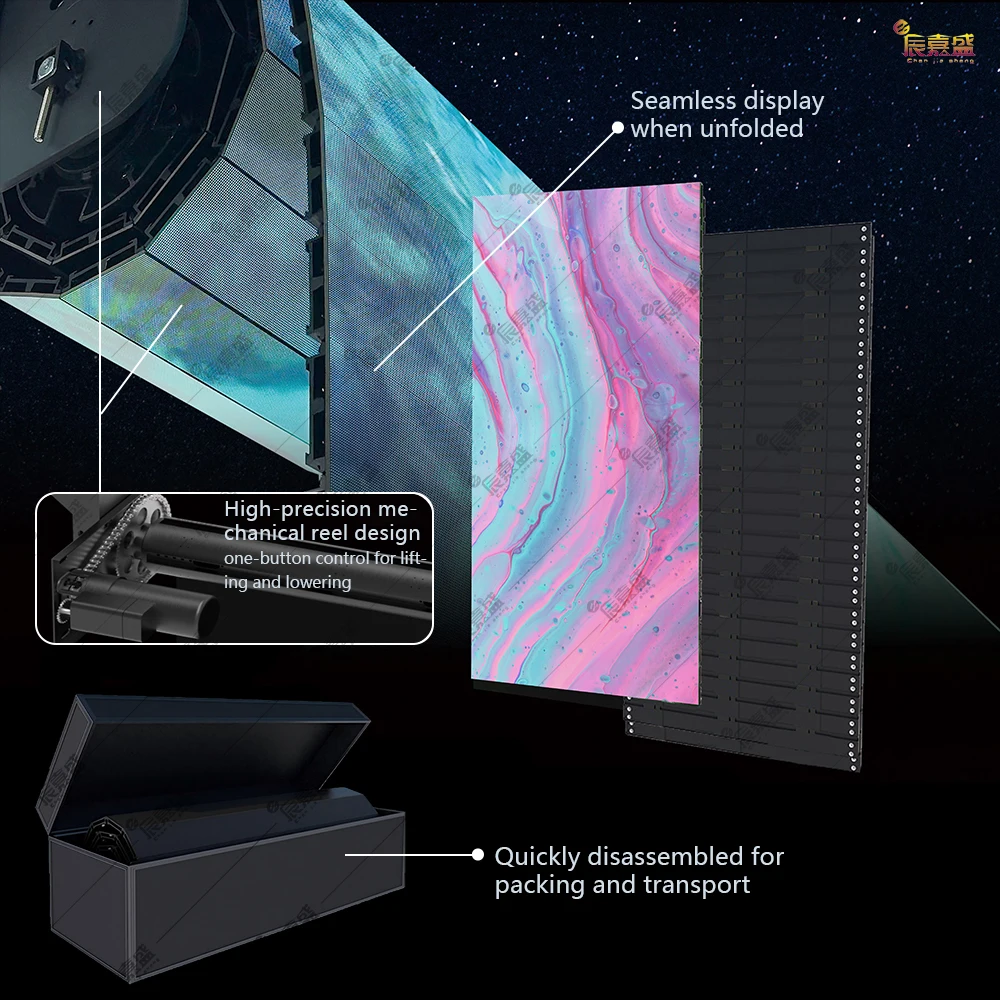 p3.91 Flexible  Interactive Wall Video Folding Carpet Floor  Waterfall Banners TV Advertising Roll up Rolling LED Screen Display view 2