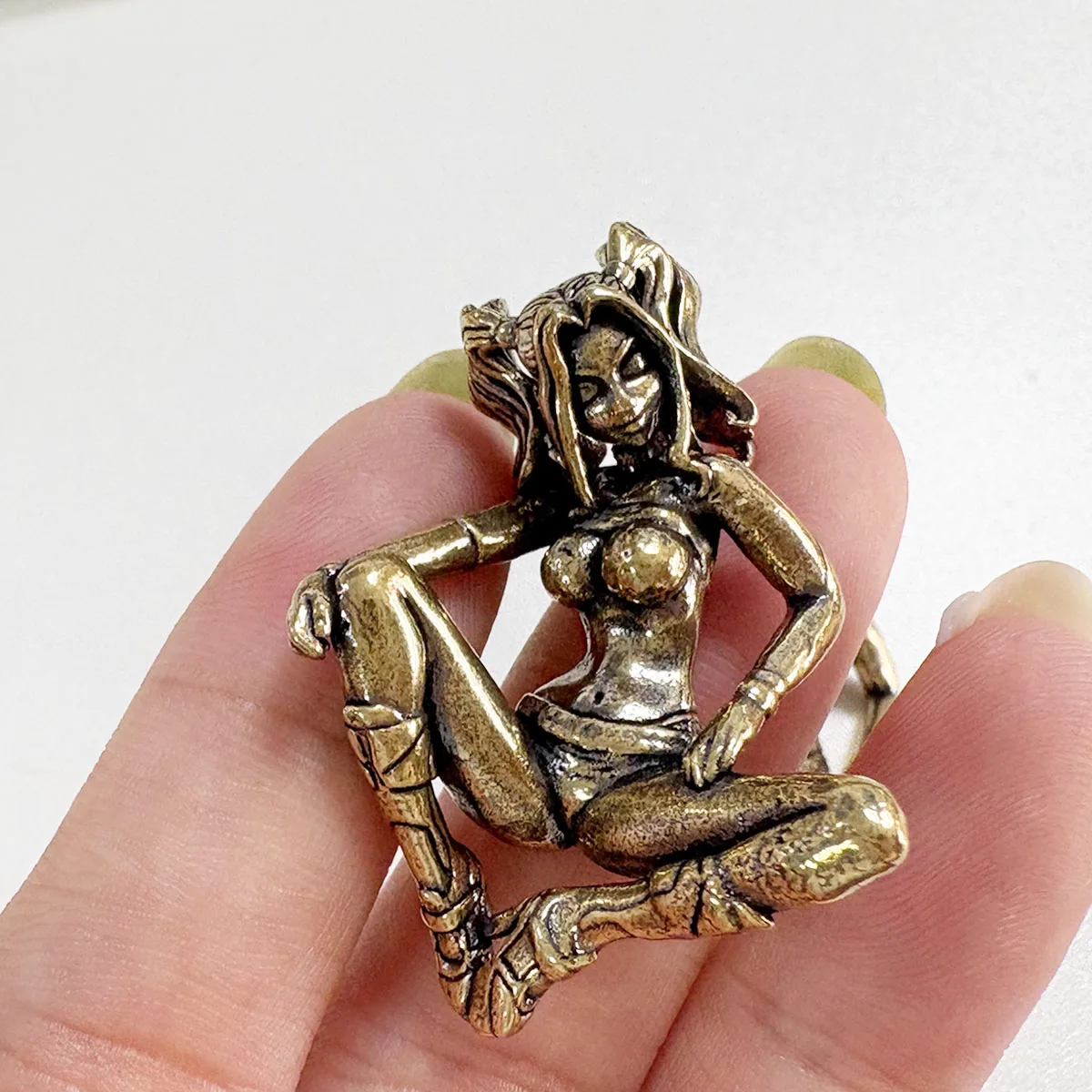 Beauty Girl Brass Knife Beads DIY Paracord Handmade Woven Lanyard Pendants Umbrella Rope Bracelet Charms DIY Accessories view 4