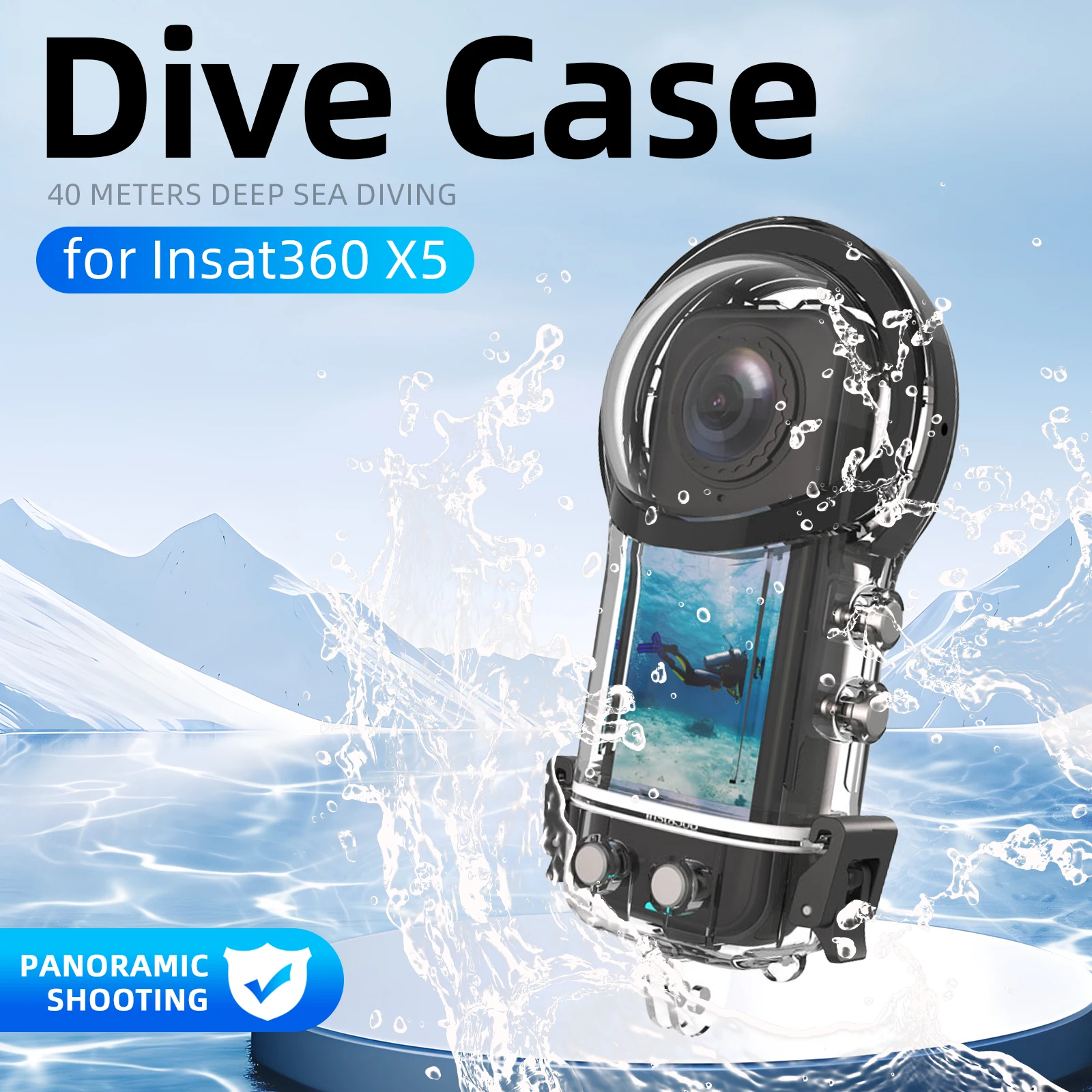 

Waterproof Housing Case for Insta360 X5,50M Dive Case Protective Underwater Shell with Bracket Mount Adapter Accessories
