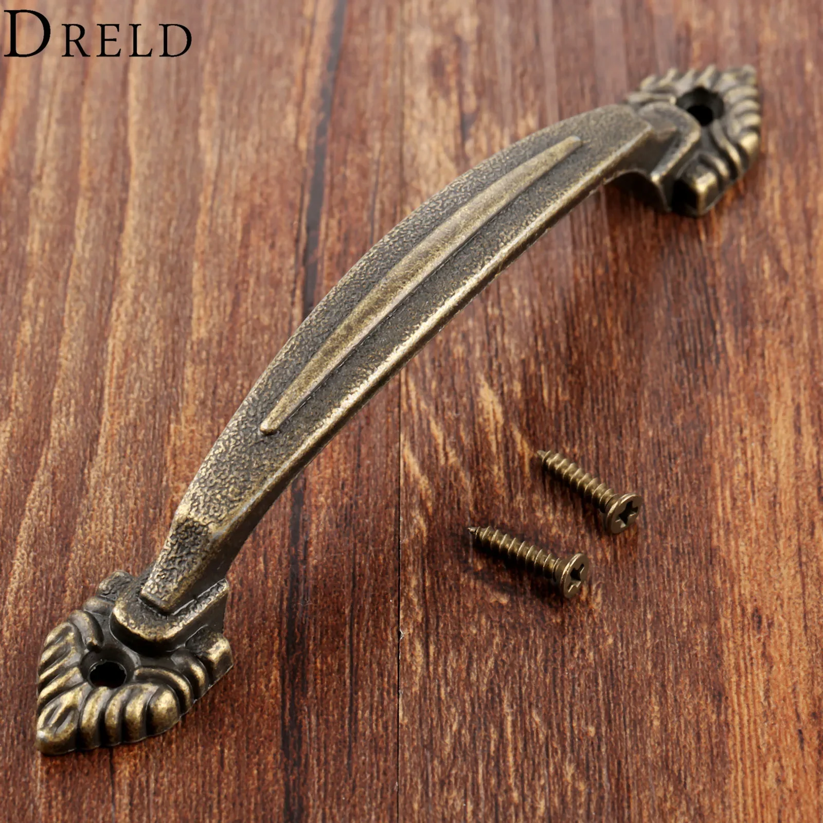 DRELD Antique Furniture Handles Cabinet Knobs and Handles Drawer Door Cupboard Kitchen Handle Pull Wooden Box Knobs 116*15mm