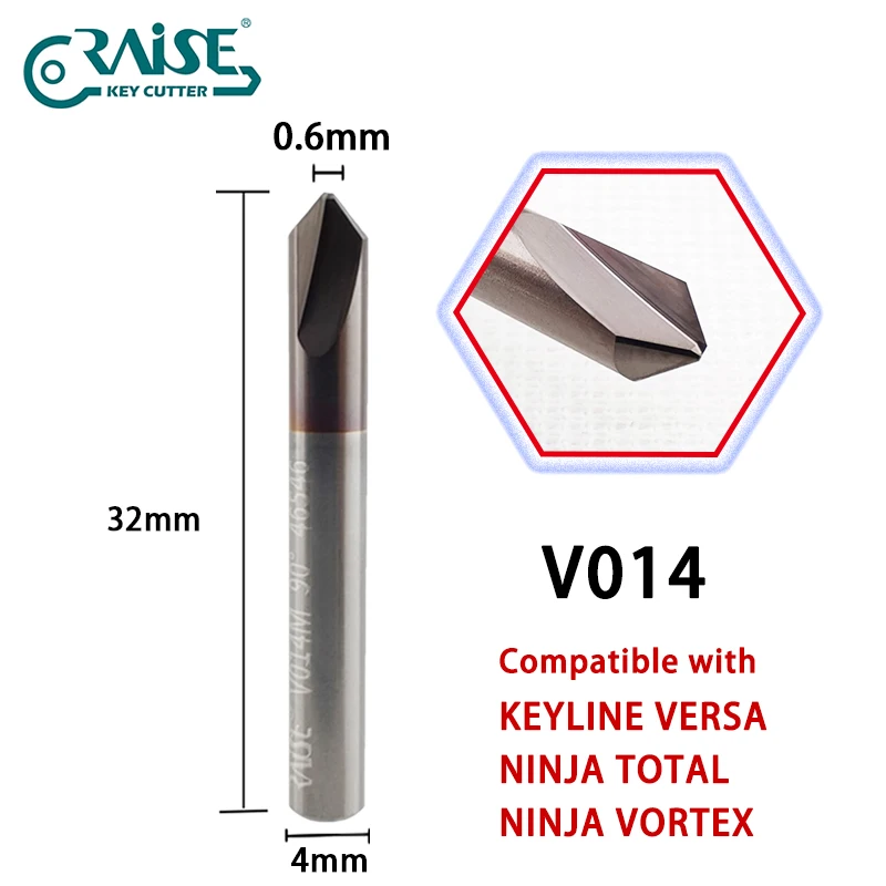 V014 in Carbide 90° Milling Cutter Compatible with Keyline Ninja Total Vortex Versa