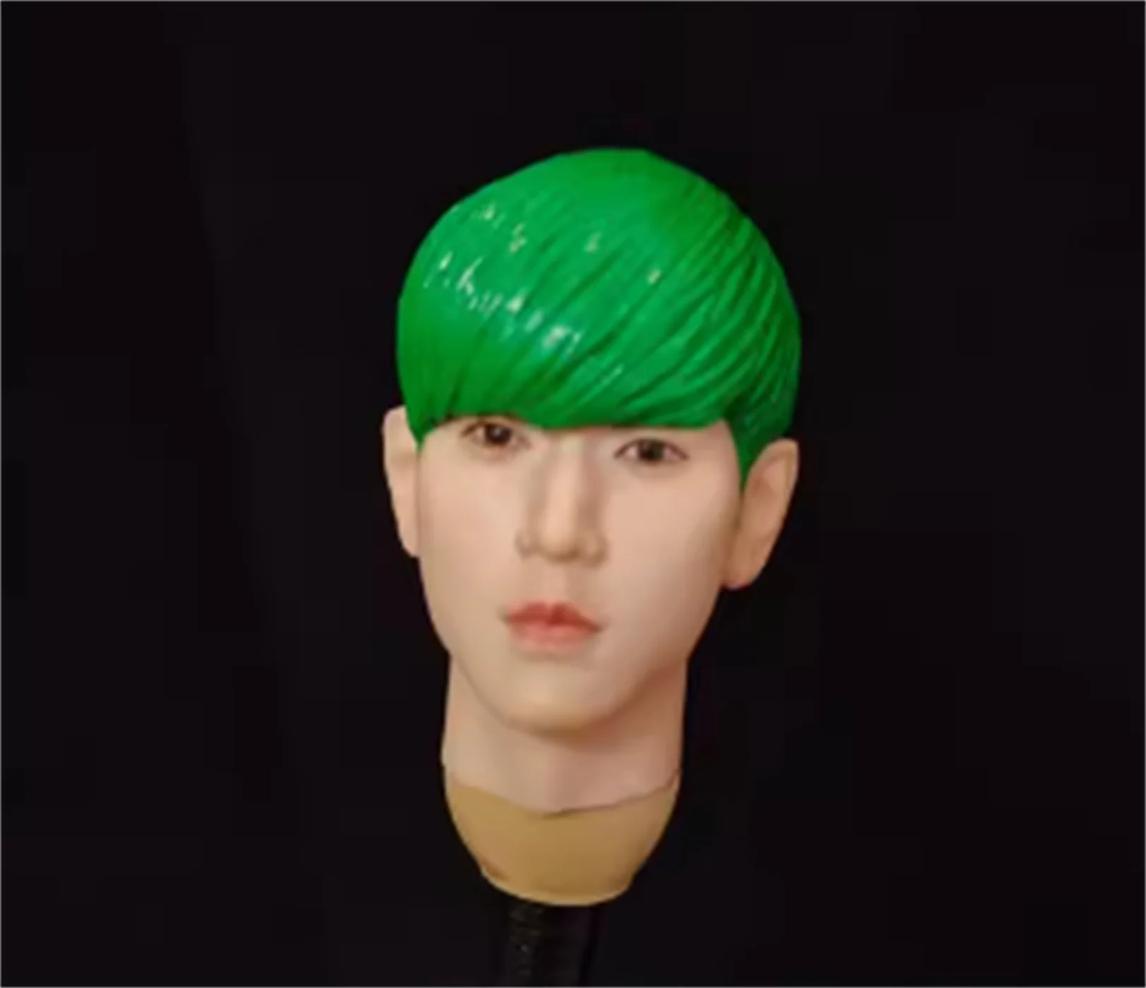 1/6 Scale  Male Head Sculpt Carving   South Korea Green hair customize  For 12 inch figure action model toys