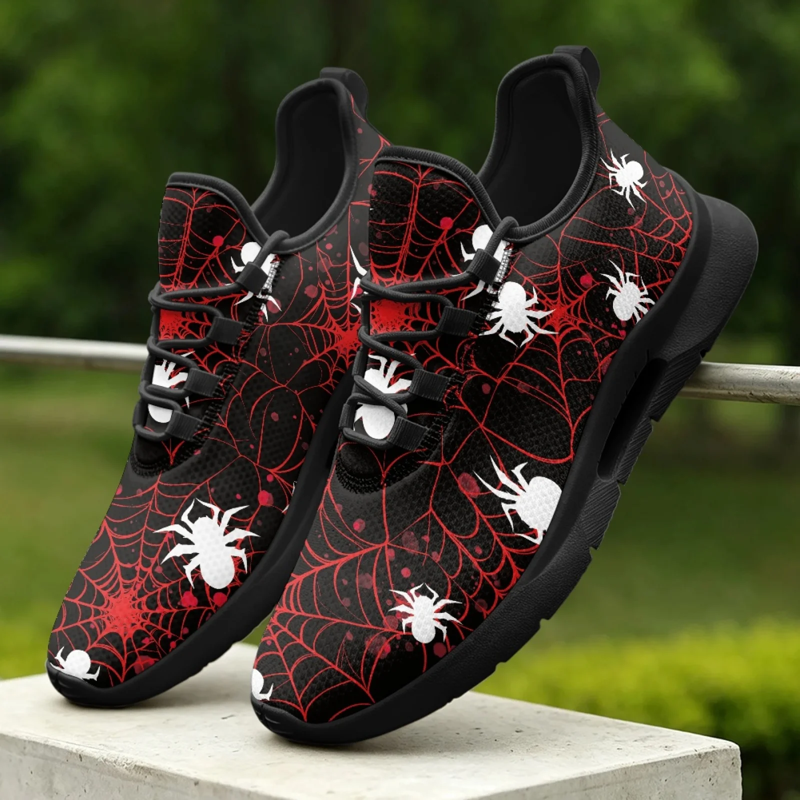 XIXIRIMIDO Women's Lace-up Casual Shoe Nurse Shoes Women's Sandals Men's Sneakers and Casual Shoes Tenis Feminino Spider Red