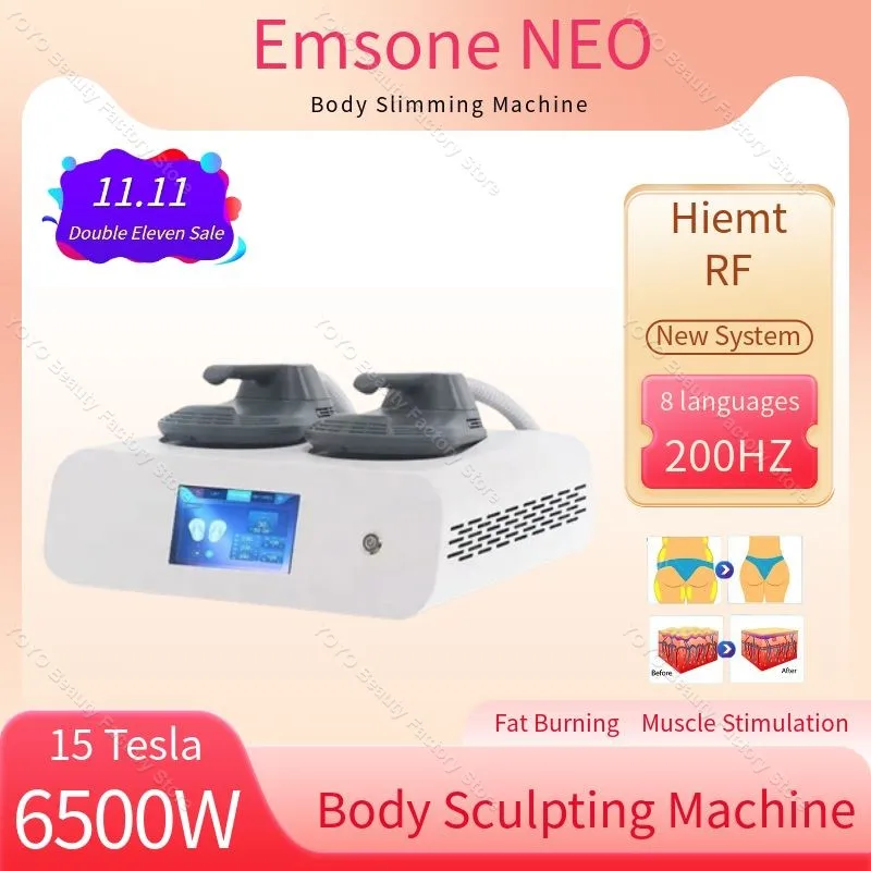 Emsone Neo 15 Tesla 6500W EMS Portable Slimming And Weight Loss Engraving Body Sculpting Machine Hiemt RF Salon Build Muscle