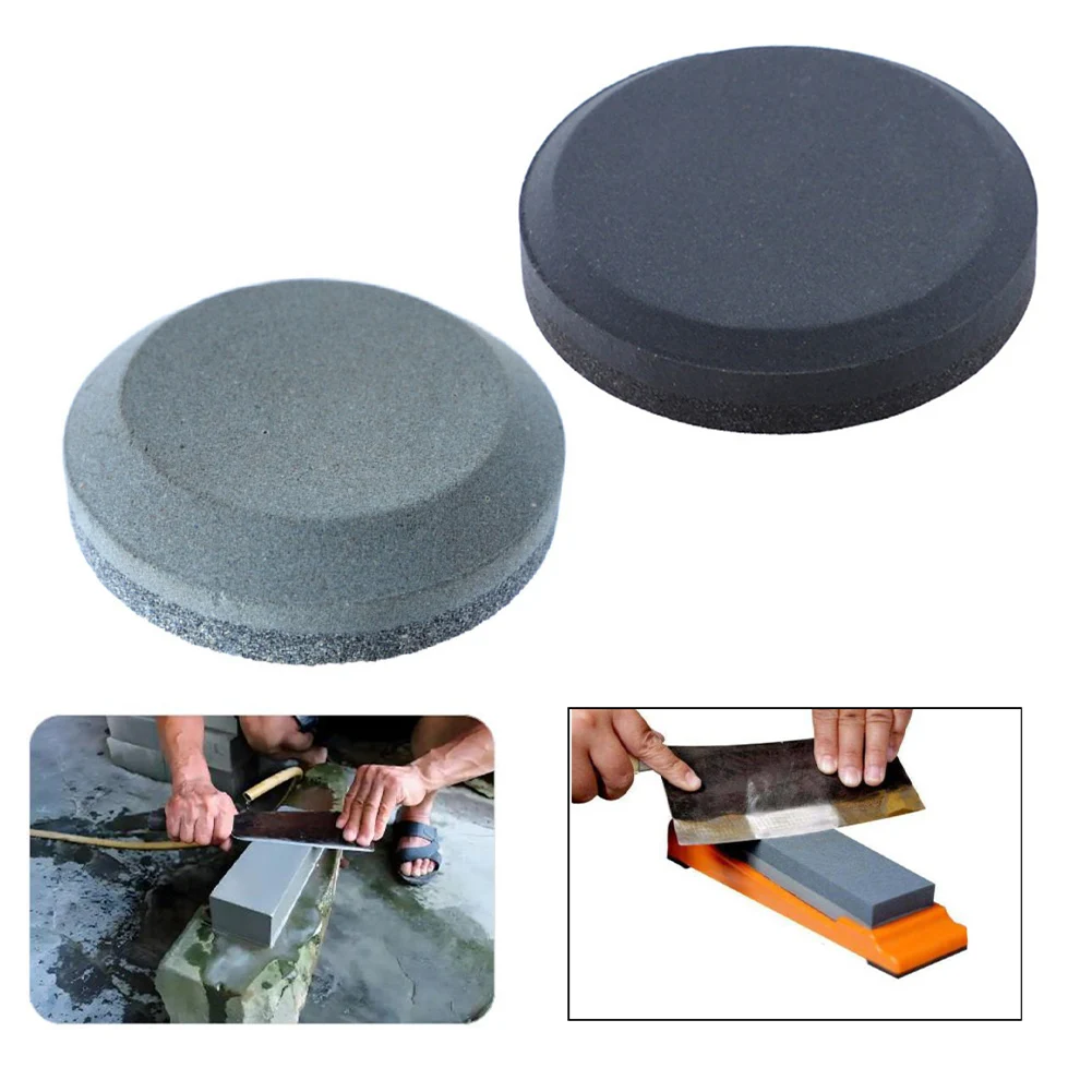 Household Knife- Whetstone Sharpening Stone Grit 120/180/240/400 Household Whetstone Round Sharpening Stone Brown Corundum