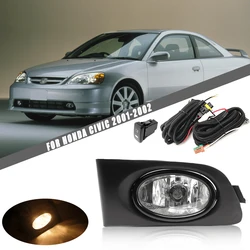 Front Bumper Fog Lamp Upgrade Kit FOR HONDA CIVIC 2001-2002 Version Additional Foglight Set Switch + Wiring