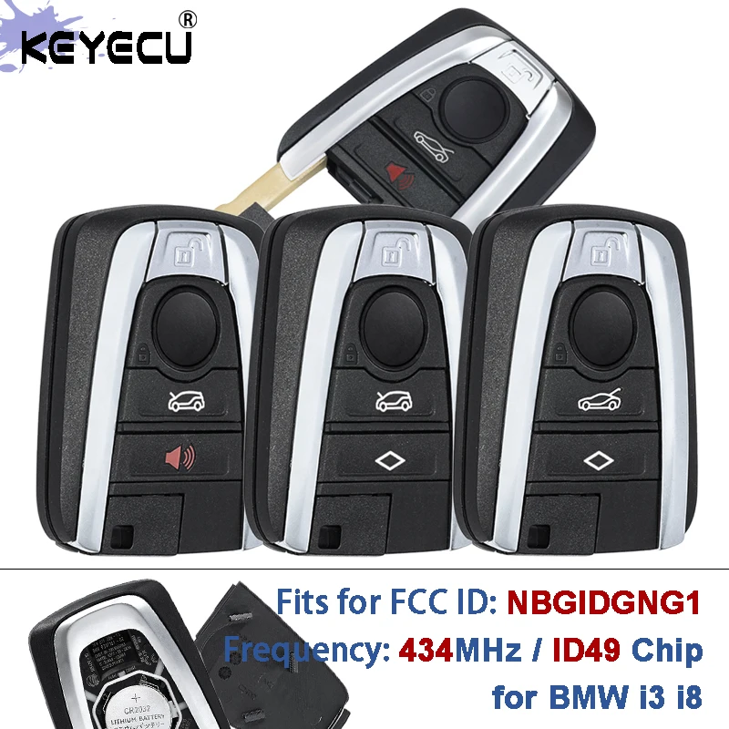 

KEYECU NBGIDGNG1 434 МГц ID49 чип OEM Запчасти Keyless-Go Smart Remote Автомобильный брелок для BMW i3 i8 2014 2015 2016 2017 2018