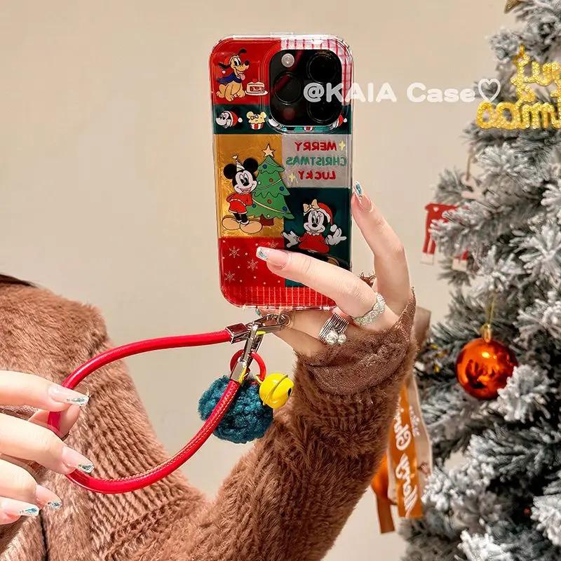 عيد الميلاد الكرتون الربط ميكي ميني جراب هاتف آيفون 13 11 12 16 15 14 17 برو ماكس XS ماكس X XR زائد 8 7 غطاء Y2K صغير