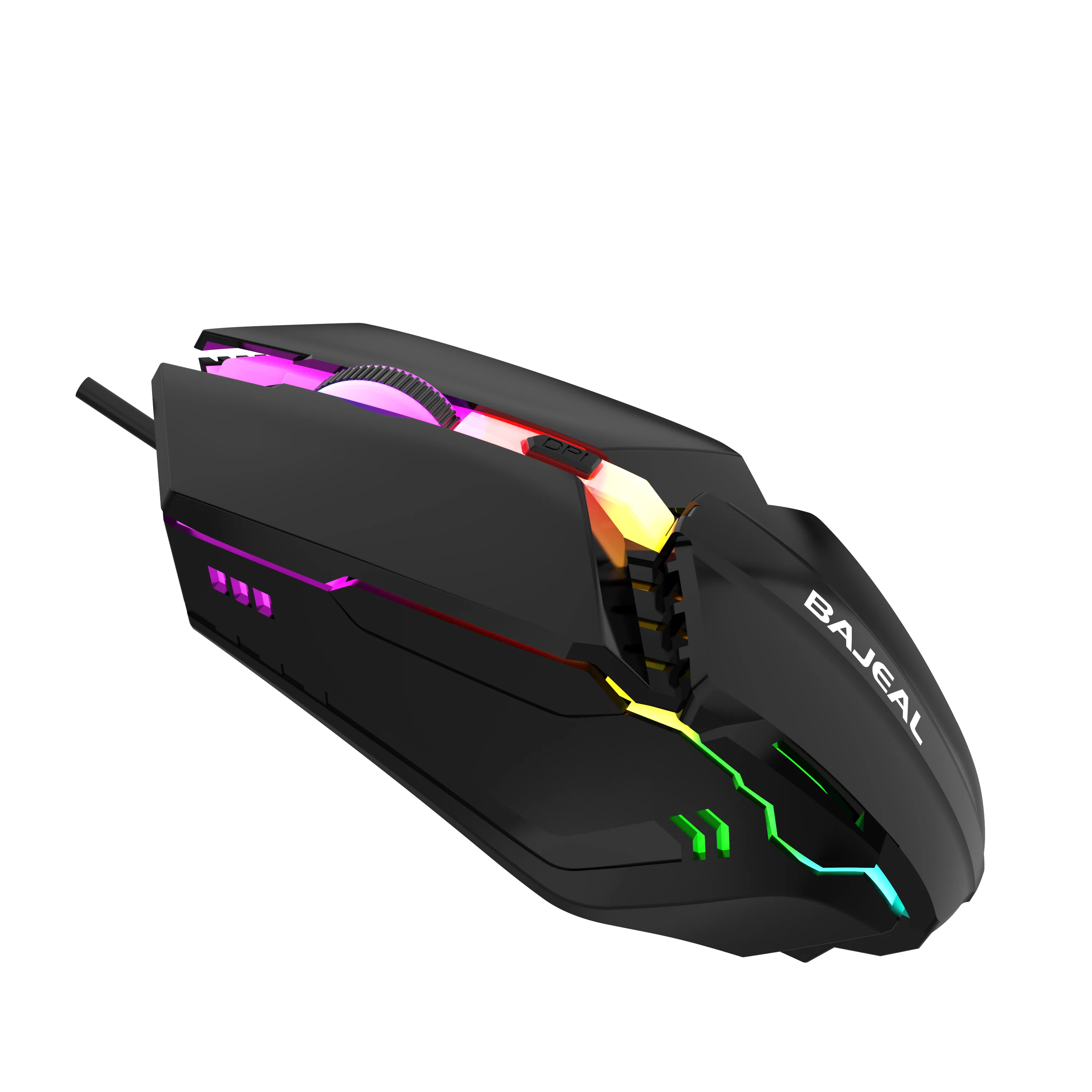 

BAJEAL D11 wired USB colorful backlight game competitive mouse 4D weighted desktop laptop luminous mouse