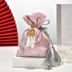 Velvet Cloth Drawstring Tassel Bag Velvet Candy Box Gift Bags Candy Storage Pouches Wedding Birthday Party Jewelry Organizer