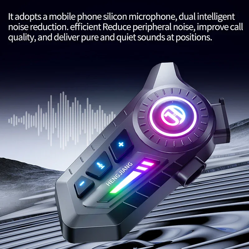 X3 Motorcycle Helmet Headset Bluetooth Voice Control Motorcycle Wireless Hands-on Talking Headset Earphone with Ambient Light image 5