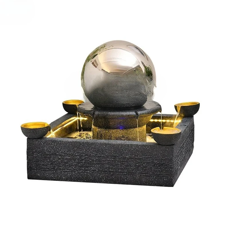 flowing water fountain ornament lucky spherical home decoration living room club office decoration
