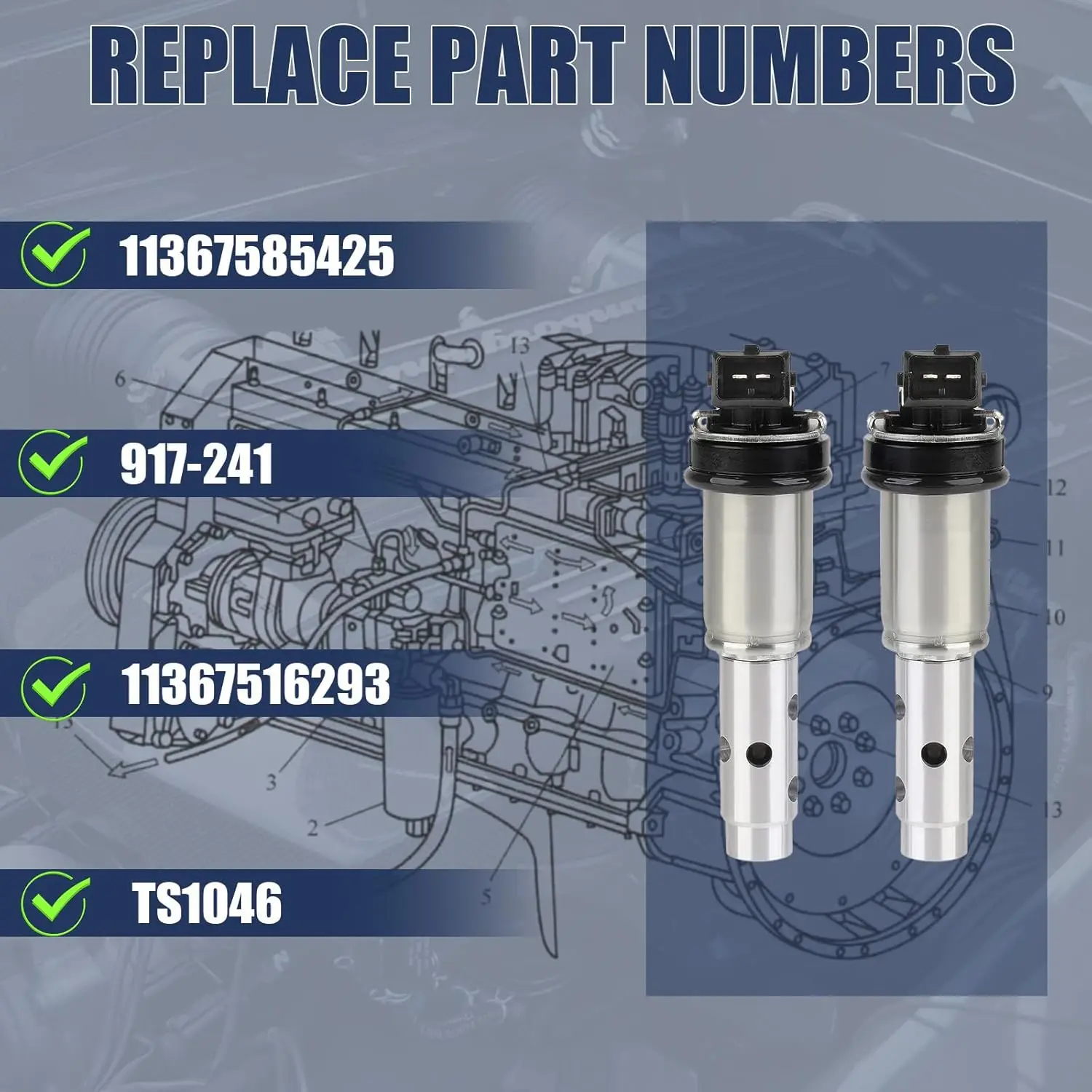 

11367585425 11367516293 LH&RH Engine VVT(Variable Valve Timing) Solenoid fit for Bmw 328i, 328xi, 323i, 325i, 330i, 528i, 530i