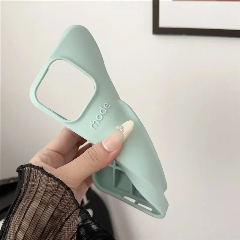 Soft Silicone Fashion DIY Lipstick Make-up Phone Case For iPhone 11 12 13 14 15 Pro Max Portable Lip Gloss Holder Rhode Hailey