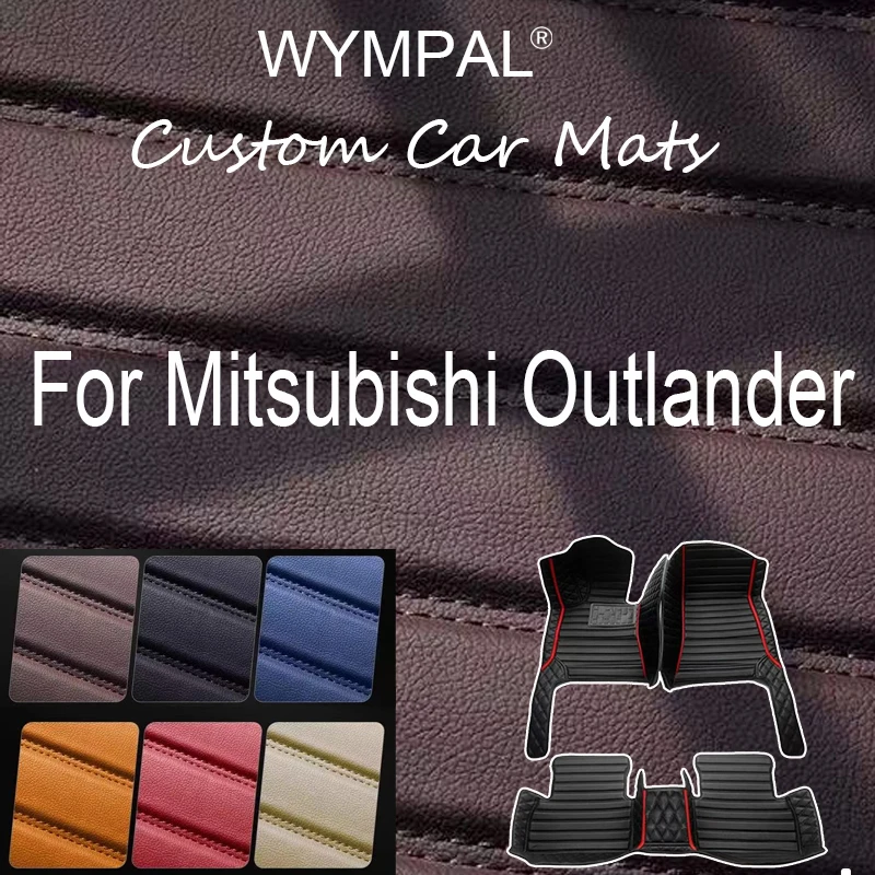 

Luxury Custom Leather Car Floor Mats For Mitsubishi Outlander 2013 2014 2015 2016 5 Seater Carpets Rugs Foot Pads Accessories
