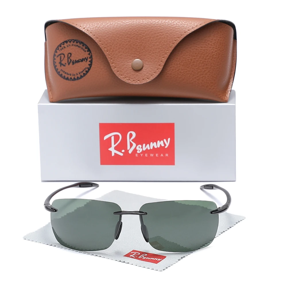 

RBsunny Men‘s Classic Rimless Sunglasses Women Male Outdoor Driving Sports Golf Rectangle Ultralight Frame Glasses UV400 Eyewear