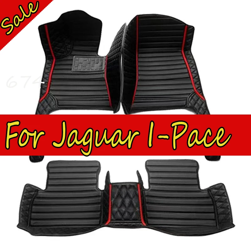 Car Floor Mats For Jaguar I-Pace IPACE I PACE 2018~2022 Carpet Leather Mat Anti Dirty Pad Cubre Pisos Para Autos Car Accessories