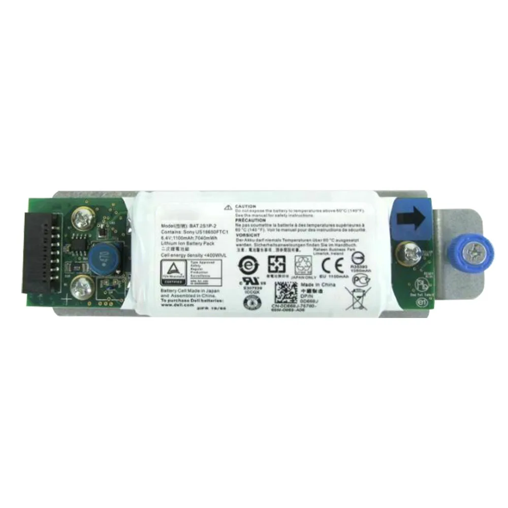 Batería de almacenamiento inteligente, controlador Raid PowerVault MD3200/MD3220/MD3200I, 6,6 V, 1,1 Ah, 7,26 WH, BAT 2S1P-2, 0D668J, D668J, nuevo y Original