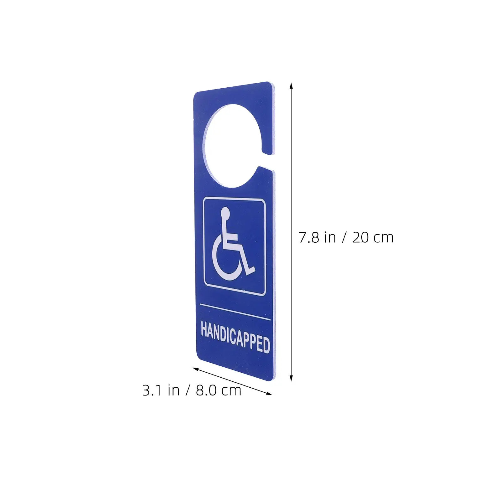 2Pcs Blue Handicap Parking Placard Sign PVC Waterproof Wheelchair Symbol for Car Door Mirror Hook Outdoor Indoor Use 7.9x3.2in