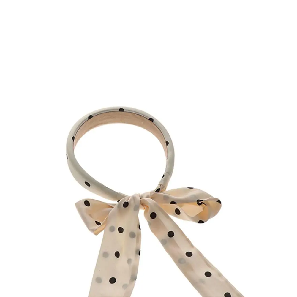 

Ribbon Braided Hair Hoop High Cranial Top Polka Dots Silk Scarf Headband Korean Hairbands Sponge Hair Hoop Women Hair Hoop