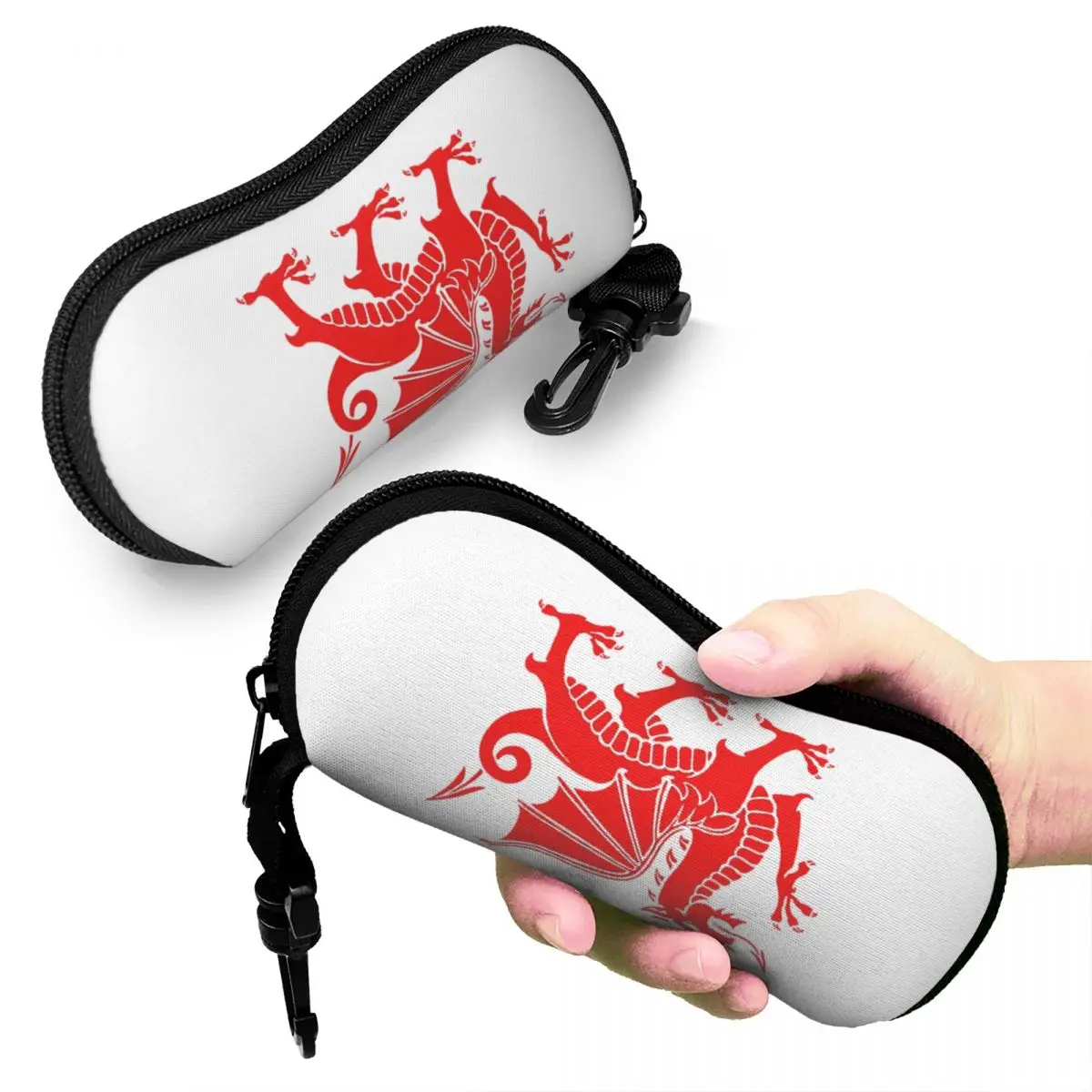 

Wrexham Dragons Shell Glasses Case Protective Sunglasses Box Women Men Soft Eyeglass Bag Pouch