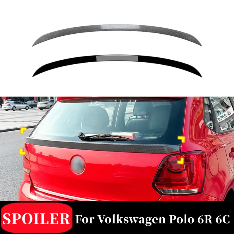 For 2009-2017 VW Volkswagen Polo 6R 6C Rear Trunk Lid middle wing Spoiler Car Exterior Tuning Accessories Part