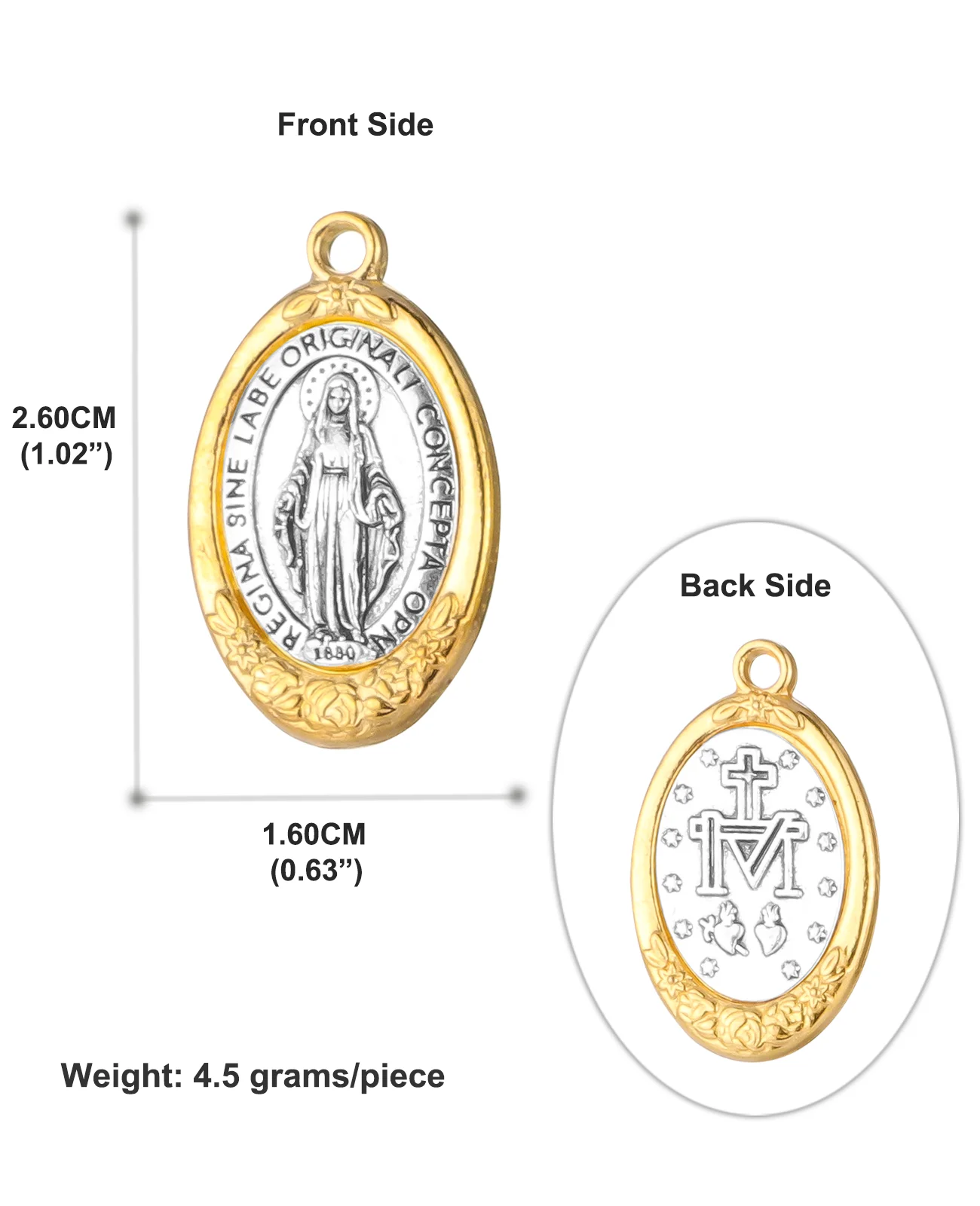 10Pcs Medalla Milagrosa Pendant Catholic Our Lady Virgin Mary Charms DIY Making Necklace Ornaments Jewelry Accessories view 6