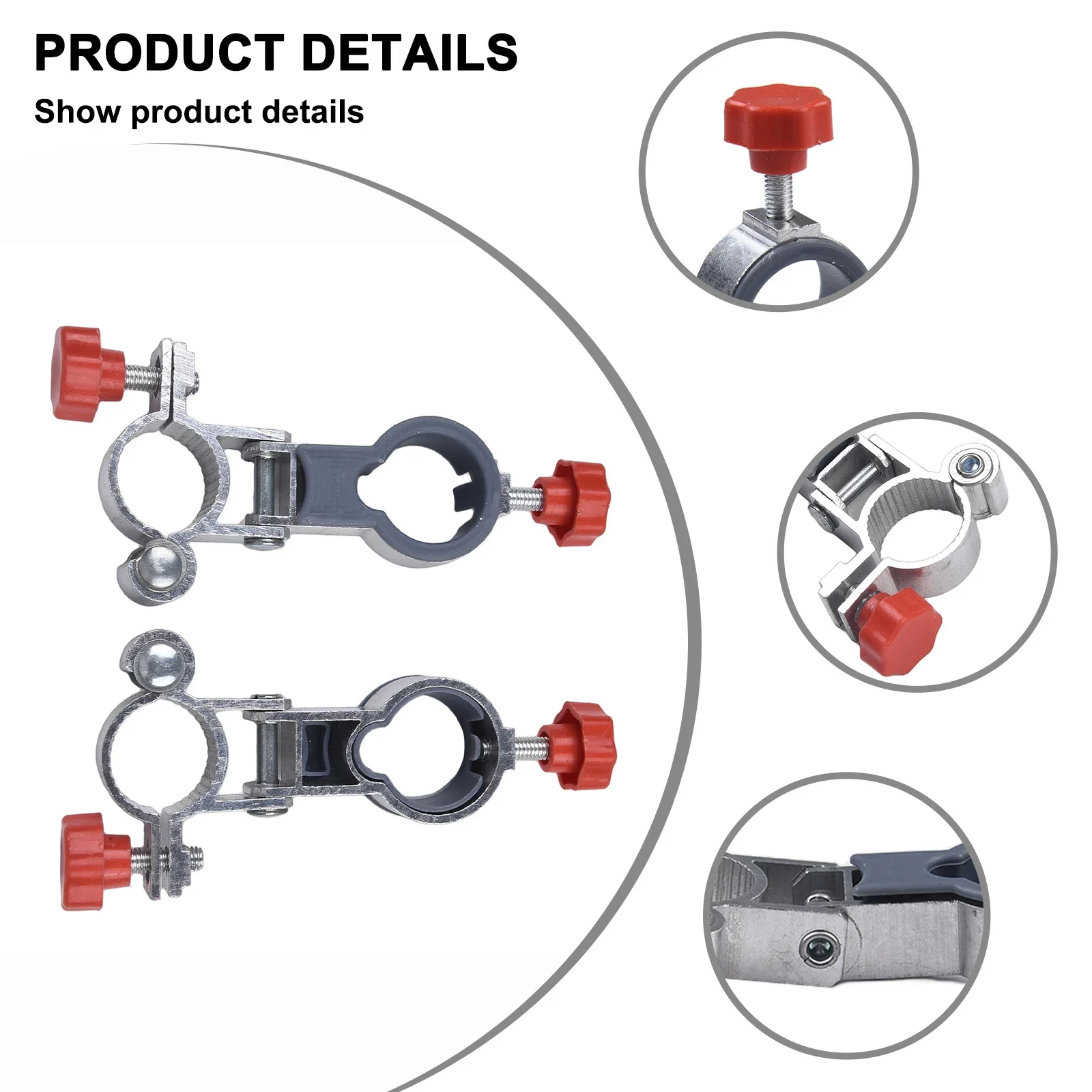 Aluminum Clip On Mount For Umbrella 2 Pcs For Garden Chair Parasol Support On Outdoor Patio Balcony Deck Applications