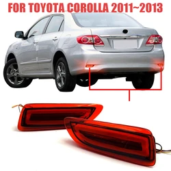 for Toyota Corolla 2011~2013 LED Rear Bumper Reflector Light Set Driving Brake Fog Signal Lamp Reflective Strips Tail Lamp Car