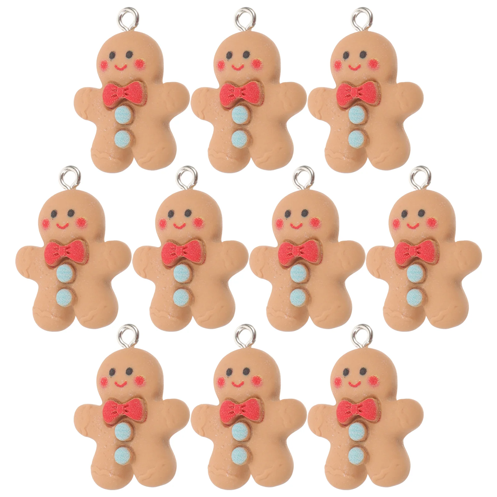 

10 Pcs Gingerbread Man Earrings Biscuits Cookies Charm Christmas Charms for Jewelry Hanging Ornament Accessories